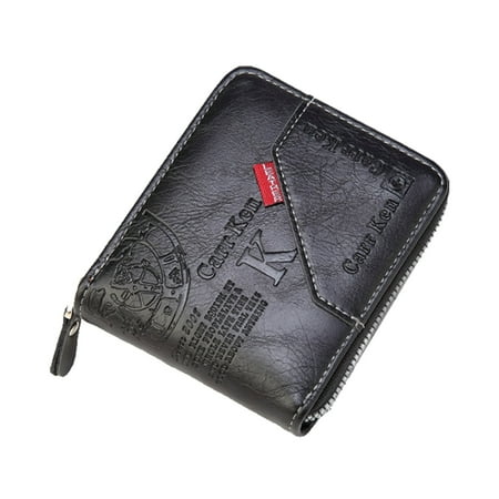 MUSOIE Zipper Wallet Men Women RFID Blocking Vegan Leather Bifold Credit Card Wallet Coin Pocket