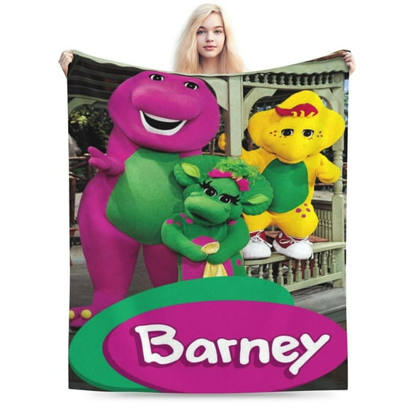 Barney And Friends Throw Blanket Soft Lightweight Cozy Plush Flannel Bed Blanket Fuzzy Fluffy Fleece Blankets for Bedroom Living Room Couch Office 40"X30"