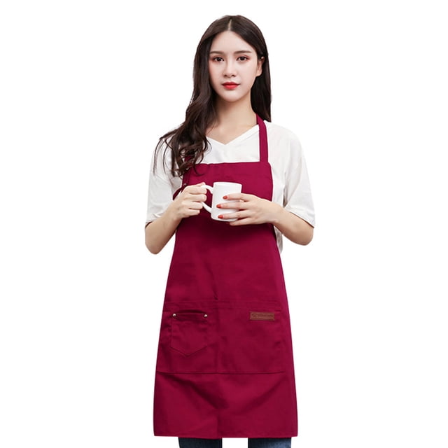Apron Sleeve Protective Wear for Kitchen Chefs Utility Pockets Durable Canvas Apron for Cooking Baking Dining & Bar
