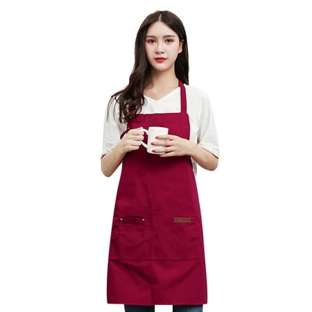 

Shpwfbe Apron Household Cooking Crafts Canvas Chefs Plain Pockets BBQ Baking ，Dining & Bar Bakers with Pockets Womens with Pockets Owl Chef 2xl Cooking Leather Straps Grill