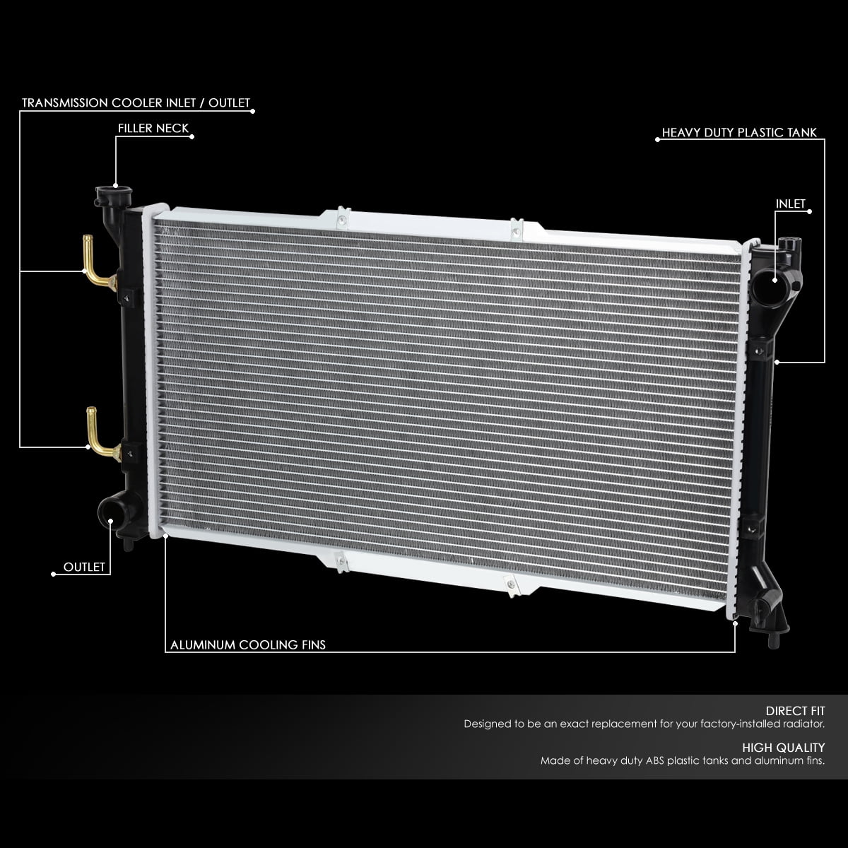 Nuvision for 95-99 Subaru Legacy AT/MT OE Style Aluminum Core Cooling Radiator DPI 1839