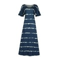 thumbnail image 1 of B91xZ Flowy Robes pour les Femmes Printemps Été Profond V Cou Élégant Noeud Papillon Mini Robe, Bleu M, 1 of 4