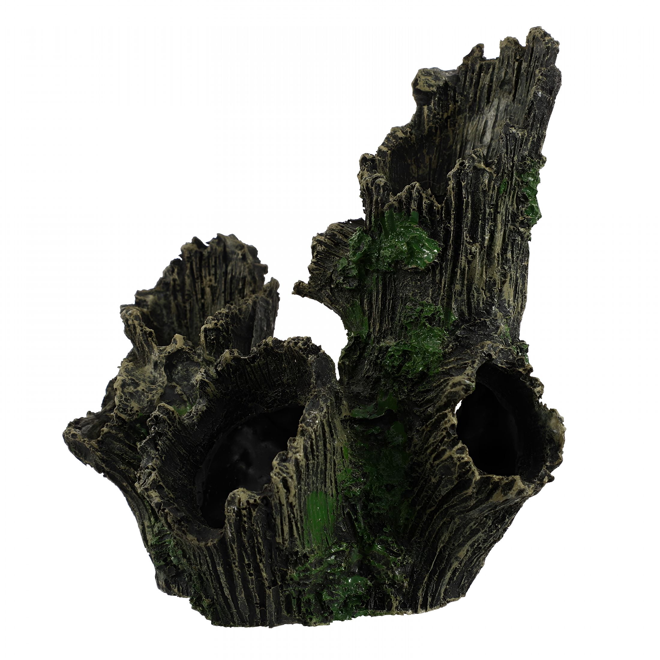 XIBUFE Tank Ornament Resin Wood Tree Stump Aquarium Decor Driftwood Betta Log Hollow Tree Hole Landscape Decor for Freshwater Betta Cichlid Reptile