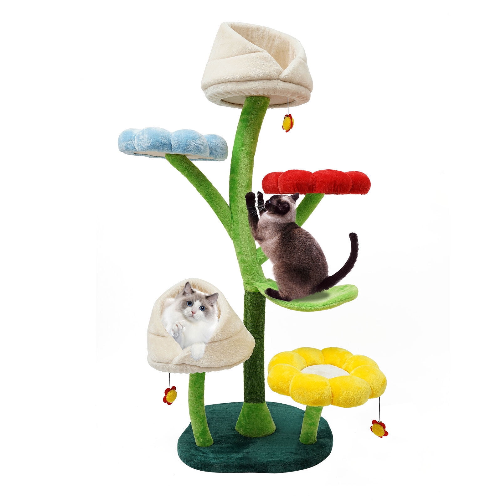 6 Tiers Indoor Cat Tree Tall Cat Tower for Large Cats 22 Lbs Cat Climbing Frame