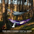 thumbnail image 4 of Tranquillo 600lb Capacity 2 Persons 2 Hammocks Included/Foldable Portable Hammocks with Stand, Tree Straps, Carry Bags for Garden Camping, Purple, 4 of 9