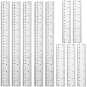 10 Pack Plastic Rulers, findTop Straight Ruler Measuring Tool for School Office with Centimeters and Inches(Clear, 6