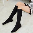 thumbnail image 5 of fnnxnal Girls Knee High Cotton Socks with Bow, Preppy School Uniform Style, Breathable Seamless Toe, Black, Size 3-4 5-6 7-8,Size 5-6T, 5 of 8