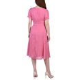 thumbnail image 3 of Women's Petite Short Sleeve Belted Swiss Dot Party Dress, 3 of 3