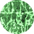 thumbnail image 1 of Ahgly Company Indoor Round Abstract Emerald Green Modern Area Rugs, 3' Round, 1 of 4