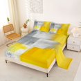 thumbnail image 2 of Homewish Yellow Abstract Ombre Queen Sheets,Retro Aesthetic Queen Sheet Sets,4pcs,1 Flat Sheet, 1 Fitted Sheet and 2 Pillowcases, 2 of 6