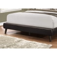 thumbnail image 4 of BED - QUEEN SIZE / BROWN LEATHER-LOOK WITH WOOD LEGS, 4 of 7