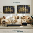 thumbnail image 3 of Elephant Stock Chandelier Poetry Wall Art - Horizontal Multi Panel Canvas - Living Room Wall Decor - Decor Elements Multi Panel - Gold And Blue Decor - 50" x 32", 3 of 4