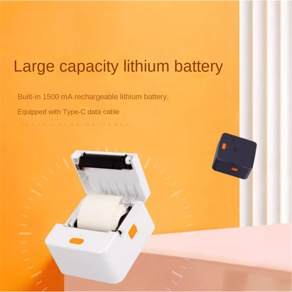 Small label printer multi-function wireless Bluetooth portable sticker barcode printer,White