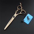 thumbnail image 5 of Juego de tijeras profesionales para cortar el cabello, de 6 pulgadas, de acero inoxidable dorado, con tijeras de entresacar para barberos., 5 of 5