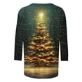 thumbnail image 4 of LEKWK Christmas Character Shirts for Women Xmas Tree Crew Neck 3/4 Sleeve Tops Gnome Christmas Shirts for Women Tropical Christmas Shirts for Women, 4 of 5