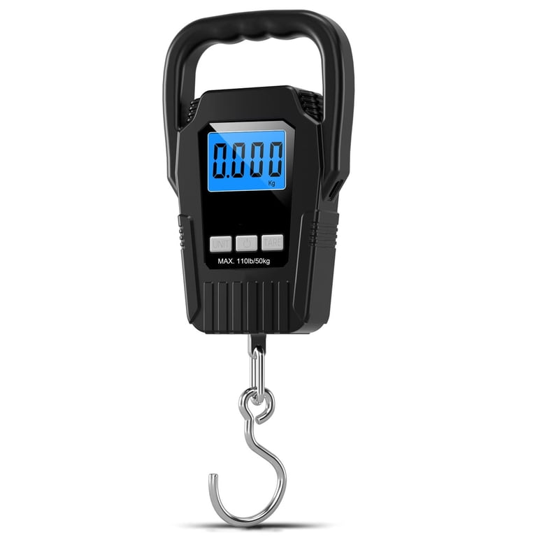 digital weight hook YAGSUW Rechargeable Lugagge Scale Portable Electronic Scale Hanging Bag Luggage Scale Fishing Scale with Measuring Tape 165Lb Black : Clothing, Shoes & Jewelry It can be easily loaded into a hand/carry Electronic hook-on portable digital scale