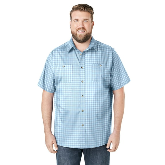 KingSize Men's Big & Tall Wrinkle-Resistant Short Sleeve Button Down, Printed