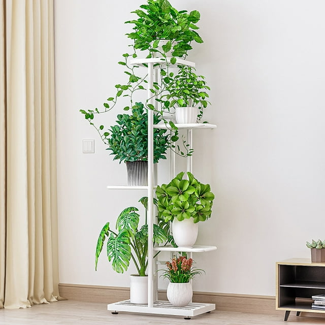 Plant Stand Indoor, 5-Tier Tall Metal Plant Shelf For 6 Plants, Modern Display Rack Plant Stand For Indoor Plants, Living Room, Balcony, Patio, Home Office