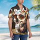 thumbnail image 3 of Balery Rose Floral Skull Camisas hawaianas de manga corta para hombre, camisas playeras de corte holgado, camisas de vacaciones con botones,XX-Large, 3 of 7