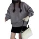 thumbnail image 3 of Suéteres de Cuello Redondo para Mujer, Larga, Holgados, Informales, para Otoño Gris Talla Única, 3 of 7