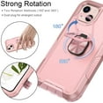 thumbnail image 5 of Petocase for iPhone 13 Case,Heavy Duty Full Body Shockproof Kickstand with 360° Ring Holder Support Car Mount Hybrid Bumper Silicone Hard Back Phone Cover,Rose Gold, 5 of 7