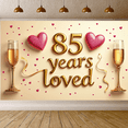 thumbnail image 4 of LUUFILx 85th Birthday Celebration Backdrop Banner Decor Party Decorations Golden Anniversary Event Supplies Love Background Celebration Cheers, 4 of 8