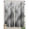 thumbnail image 5 of Black Grey Mountain Living Room Curtains 2 Panel, Misty Forest Nature Woodland Pine Tree Landscape Cafe Window Treatment, Extra Long Farmhouse Bedroom Bathroom Kitchen Curtains Drapes 104"x72", 5 of 6