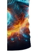 thumbnail image 5 of 1 Piece Summer Casual Crew Neck T-Shirt - Polyester Knit Fabric Regular Fit, Animal Pattern, Suitable for Adults' Weekend Casual Wear - Shocking Shark and Ocean Flame Design, 5 of 5