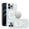 thumbnail image 5 of Designed for Samsung Galaxy S24 Plus /S24+ Magnetic Circle MagSafe Wireless Compatible Epoxy Glitter Flower Shiny Sparkle Bling Hybrid TPU Phone Case Cover [White], 5 of 7