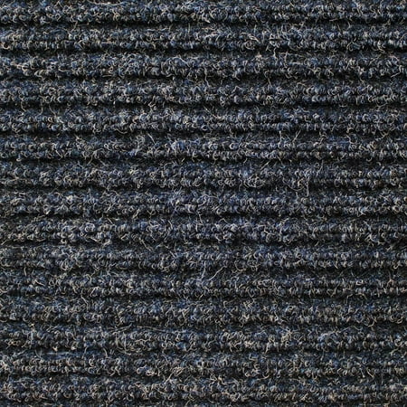 Heavy-Duty Ribbed Indoor/Outdoor Carpet with Rubber Marine Backing - Stormy Blue 6' x 10' - Several Sizes Available - Carpet Flooring for Patio, Porch, Deck, Boat, Basement or (Best Carpet Tiles For Basement)