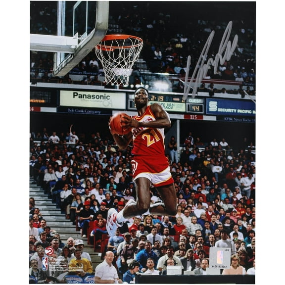 Dominique Wilkins Atlanta Hawks Autographed 8" x 10" 1988 Dunk Contest Two Hand Reverse Dunk Photograph - Fanatics Authentic Certified