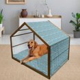 thumbnail image 2 of Fox Pet House, Cartoon Style Jolly Forest Animals with Tiny Pine Trees and Snowflakes Pattern, Outdoor & Indoor Portable Dog Kennel with Pillow and Cover, 5 Sizes, Multicolor, by Ambesonne, 2 of 4