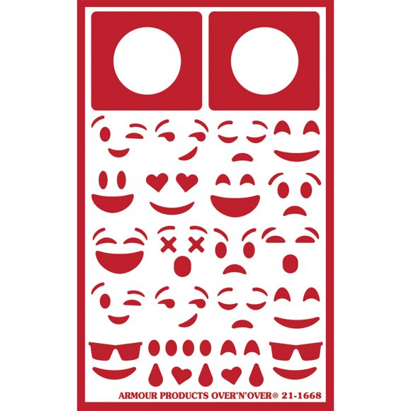 Over 'N' Over Reusable Stencils 5"X8"-Emojis