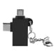 thumbnail image 1 of Adaptador USB OTG 2 en 1 de 2 piezas con interfaz USB 3.0 Convertidor adaptador USB a tipo C para Android (negro con cadena), 1 of 8