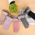 thumbnail image 3 of Womens Plus Plush Fluffy Touch Screen Phone Lined Thick Windproof Gloves ladies spring, autumn and winter touch screen plus velvet to keep warm cute students riding bikes thick wind and cold gloves, 3 of 5