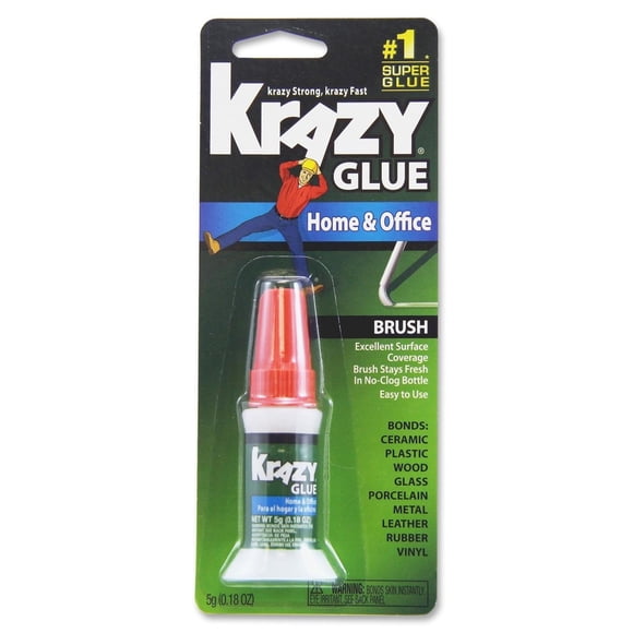 Glue Elmer's Krazy Glue con brocha para el hogar y la oficina, 5 ml