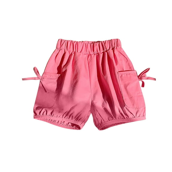 CYRBOKO Girls Summer Shorts, Casual Athletic Elastic Waist Vacation Summer Shorts Pink Size 6T