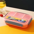 thumbnail image 1 of 1000ml Portable 4-Compartment Plastic Bentobox for Students & Office Workers - Microwave-Safe, Food-Fresh Preservation Design, Durable & Compact Lunch Container, Ideal Gift for On-the-Go Meals (Pink), 1 of 6