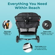 Foundations Gaggle Compass 4-Seat Quad Stroller, Reclining Seats with Canopy, Black