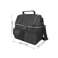 thumbnail image 5 of Insulated Lunch Bag Oxford Cloth Large Capacity Leakproof Dual Layer Picnic Bag for Work Office School Outdoor Black, 5 of 5