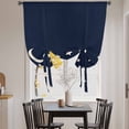 thumbnail image 4 of Tie Up Curtains for Windows Stars Moon Valance Adjustable Balloon Curtain Starry Night Navy Blue Tie Up Shades for Kitchen Living Room Bedroom Privacy Curtain Drape 34x45 Inch, 4 of 9