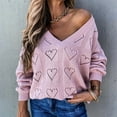 thumbnail image 6 of Lindreshi Sweaters for Women Fall Fashion WinterFashion Women Casual Long Sleeve Casual Solid Hollow Knit Sweater Tops, 6 of 6