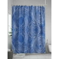 thumbnail image 5 of Abstract Shower Curtain, Striped Round Hollow Circle Bathroom Decor Curtains Set with Hooks, Blue White Waterproof Fabric Home Accessories， 72 X 78 Inch Long, 5 of 6