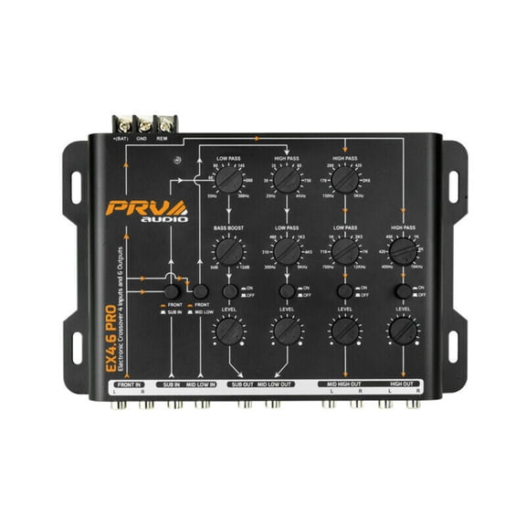 PRV Audio EX4.6PRO 4-Way Or 3-Way Electronic Car Audio Crossover