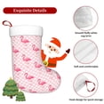 thumbnail image 5 of Yiaed Cute Flamingo with Heart Print Christmas Stockings, Christmas Stockings Hanging Ornaments, Christmas Stockings for Family Christmas Holiday Decorations, 5 of 7