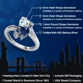 thumbnail image 2 of Gem Stone King 925 Sterling Silver Sky Blue Aquamarine Blue Created Sapphire and White Moissanite Ring for Women (1.56 Cttw, Heart Shape 6MM, Gemstone March Birthstone, Size 8), 2 of 6
