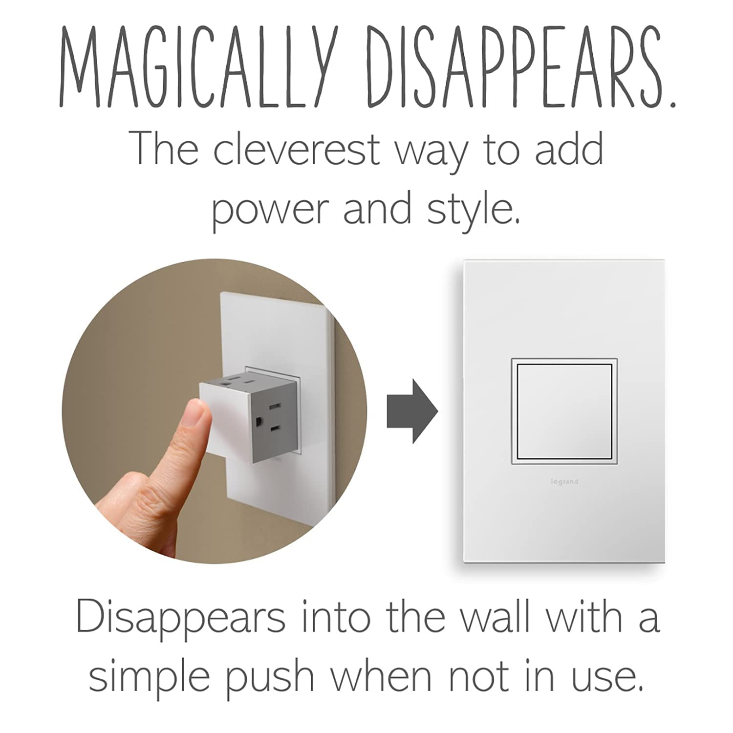 Legrand adorne 20Amp 1-Gang Pop-Out Outlet in Gloss White With Matching Wall Plate, ARPTR201GW2WP With Wall Plate White