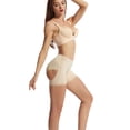 thumbnail image 4 of Defitshape Women's Butt Lifting Shapewear Shorts Cut Out Booty High Waisted Body Shaper Booties Sexy Tight Lace Mid Thigh Slimming Apricot 10, 4 of 4