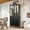 76.75" Black, variant on Montary 60.6" LED Display Cabinet with Tempered Glass Door & Two Drawers, Modern Storage for Living Room/Office/Study, Grey