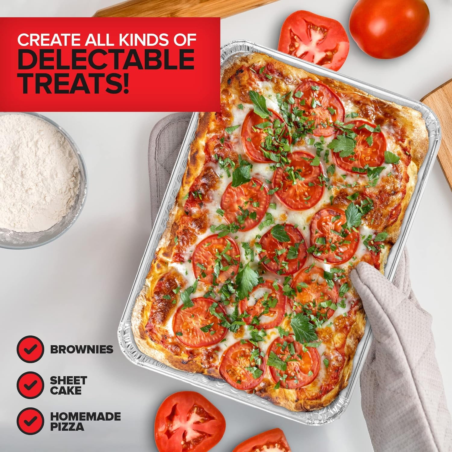 Disposable Cookie Sheets for Baking (30-Pack) Aluminum Trays, Foil Pans, Shallow Sheet Pan for Cooking Thin Crust Pizza, Brownie Tins, Oven Liners